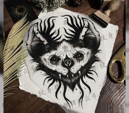 暗黑动物手稿_一套21张暗黑动物手稿纹身图案
