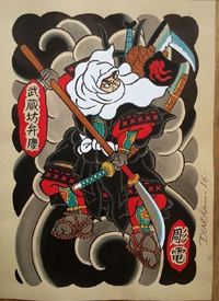 日式传统手稿_一组9张日式传统纹身手稿图案素材