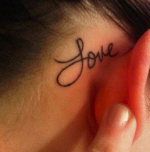 纹身耳朵  极简创意的耳朵小纹身图案