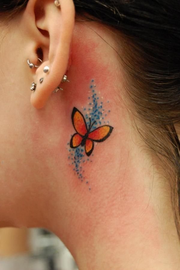 纹身耳朵  极简创意的耳朵小纹身图案