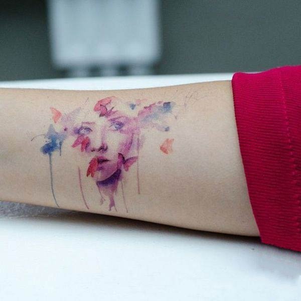 彩色泼墨纹身 绚丽多彩的彩色泼墨纹身图案