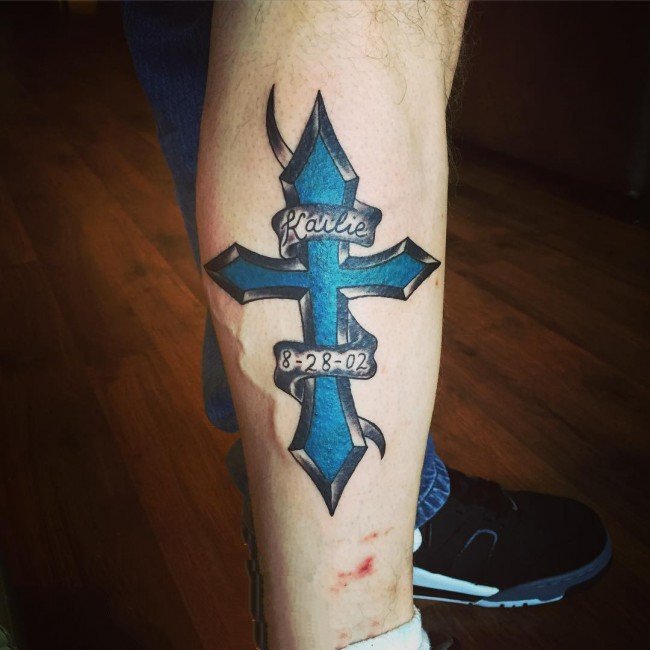 神圣庄重的经典十字架创意文艺纹身图案