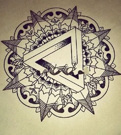 几何线条梵花之美手稿纹身图案