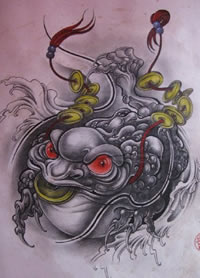 瑞祥之物金蟾手稿纹身图案