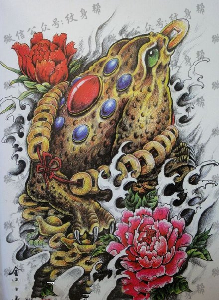 瑞祥之物金蟾手稿纹身图案