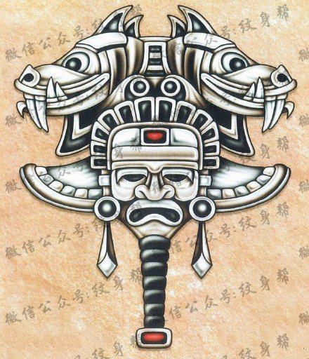 神圣的埃及头像手稿纹身图案