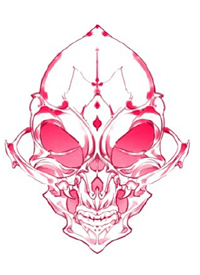 头骨手稿_一套红色创意头骨纹身手稿