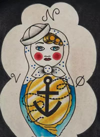 俄罗斯娃娃手稿纹身图案