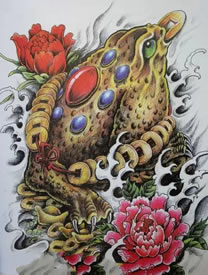 漂亮的金蟾纹身图案