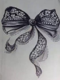 经典钻石蝴蝶结纹身图案