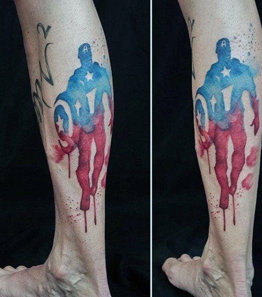 英雄纹身图案  极具创意的英雄美国队长纹身图案