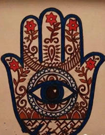 经典法蒂玛之手手稿纹身图案