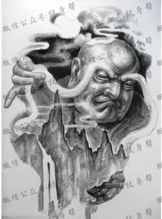 经典罗汉手稿纹身图案