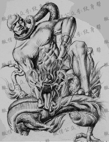 经典罗汉手稿纹身图案