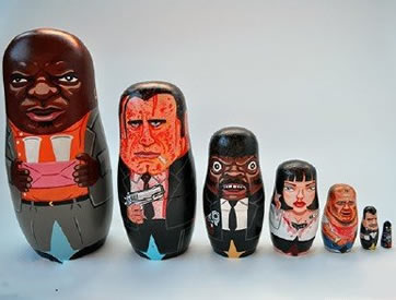 欧美风经典的套娃纹身图案