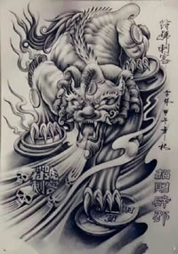 霸气的符号刺客手稿纹身图案