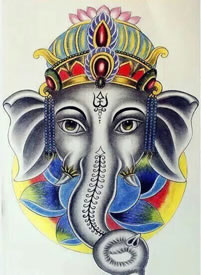 精美的泰国象神纹身图案