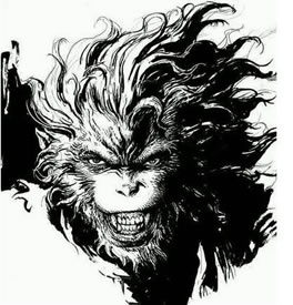 经典孙悟空手稿纹身图案