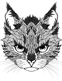 经典可爱的猫咪手稿纹身图案