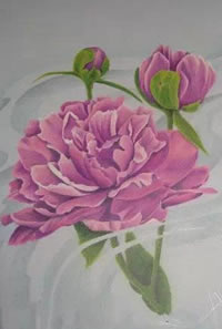 美丽的紫色牡丹纹身图案