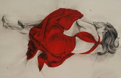 精美的铅笔画美女纹身图案