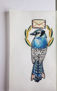 彩绘精美的喜鹊鸟纹身图案