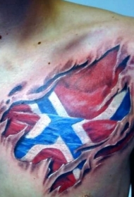 美国国旗纹身  意义独特的美国国旗纹身图案