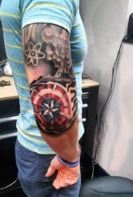 英雄纹身图案  极具创意的英雄美国队长纹身图案