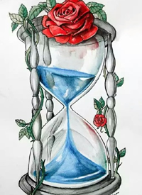 沙漏纹身手稿_59张纹身关于沙漏的手稿图案图片