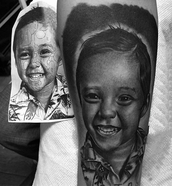 人物肖像纹身  写实逼真的人物肖像纹身图案