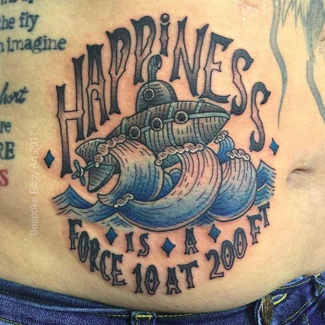 创意纹身  神秘的潜艇纹身图案