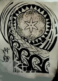 经典的大梵花图腾纹身图案