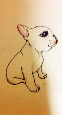 手绘可爱呆萌的小狗纹身图案