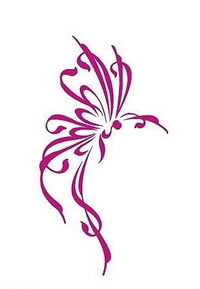 经典彩色蝴蝶手稿纹身图案