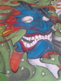 霸气彩绘般若纹身图案