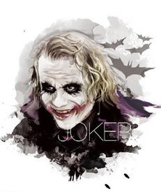 欧美风人物小丑纹身图案