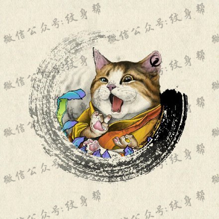 可爱的猫咪纹身图案