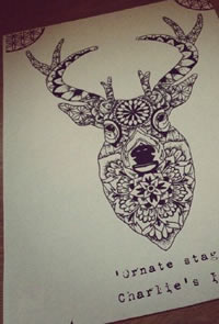 经典梵花灵鹿纹身图案