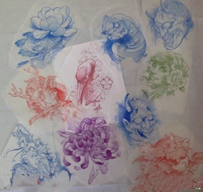 各种手绘花卉纹身图案