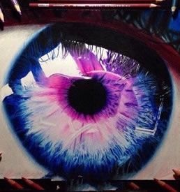 手绘逼真的3D眼睛纹身图案