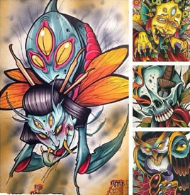 经典动画艺妓纹身图案