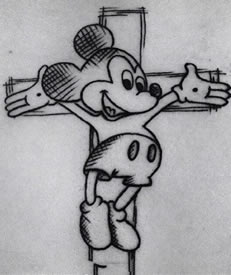 经典米奇十字架纹身图案