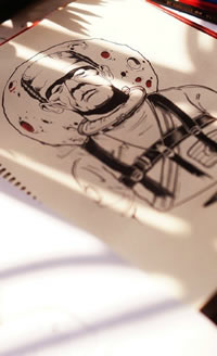 手绘人物肖像纹身图案