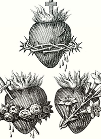 圣心纹身手稿--9张纹身圣之心手稿图案欣赏