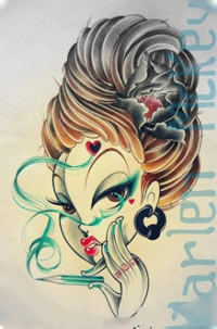 妩媚的艺妓纹身图案