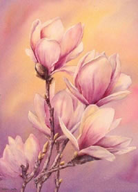 彩绘玉兰花纹身图案