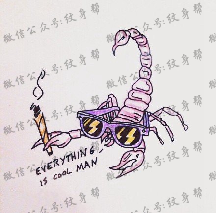 搞笑的蝎子纹身图案