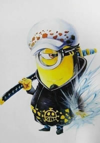 彩绘小黄人纹身图案