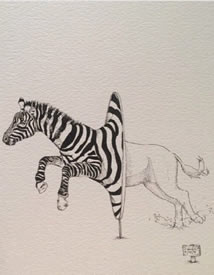 抽象的斑马纹身图案