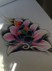 经典手稿莲花纹身图案